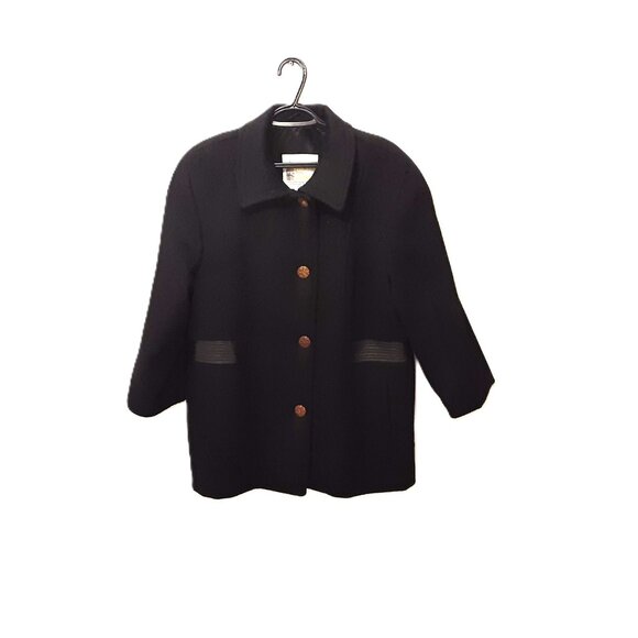 Vintage London Fog Wool Coat – Size 12 Petite – Black - Picture 1 of 5